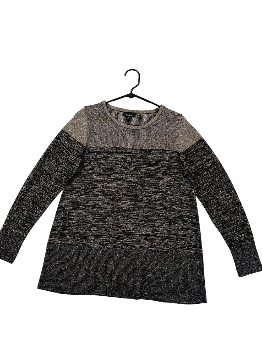 Alyx Black and Rose Gold Metallic Glitter Sweater